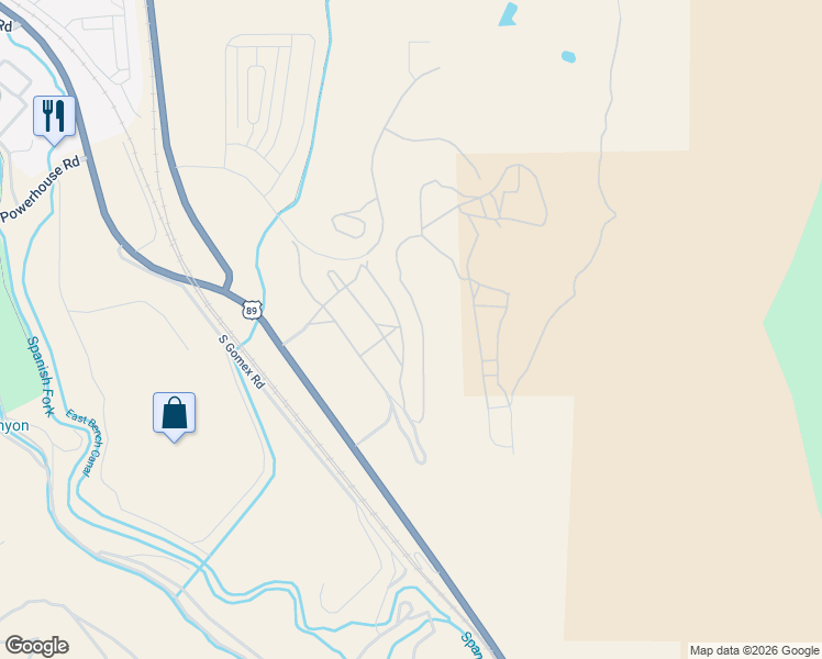 map of restaurants, bars, coffee shops, grocery stores, and more near 5330 South Acacia Drive in Spanish Fork