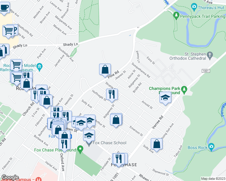 map of restaurants, bars, coffee shops, grocery stores, and more near 512 Strahle Street in Philadelphia