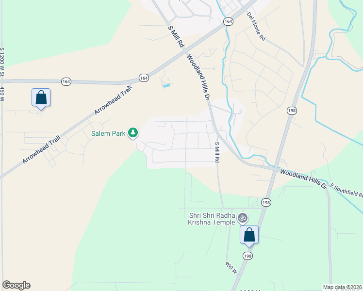 map of restaurants, bars, coffee shops, grocery stores, and more near 265 East Salem Park Circle in Salem