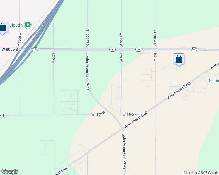 map of restaurants, bars, coffee shops, grocery stores, and more near 1703 North 840 West in Spanish Fork