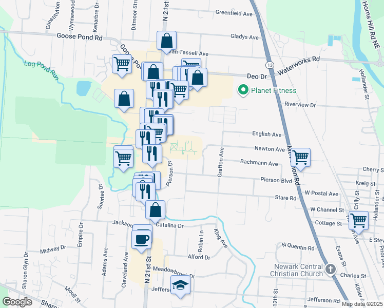 map of restaurants, bars, coffee shops, grocery stores, and more near 300 Executive Drive South in Newark