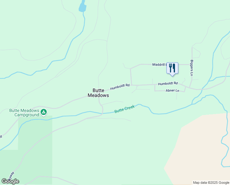 map of restaurants, bars, coffee shops, grocery stores, and more near 7472 Humboldt Road in Forest Ranch