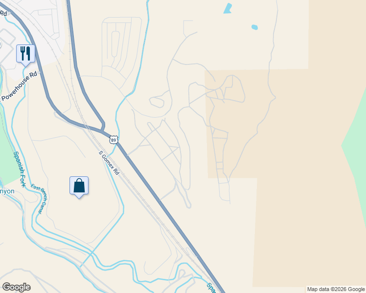 map of restaurants, bars, coffee shops, grocery stores, and more near 5318 South Acacia Drive in Spanish Fork
