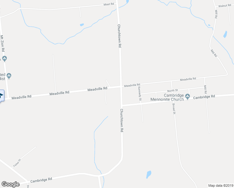 map of restaurants, bars, coffee shops, grocery stores, and more near 694 Churchtown Road in Honey Brook