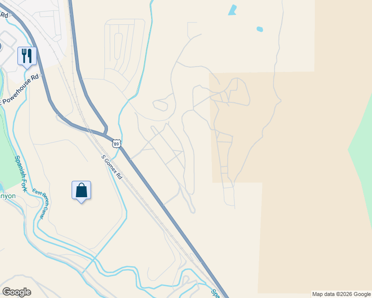 map of restaurants, bars, coffee shops, grocery stores, and more near 5314 South Acacia Drive in Spanish Fork