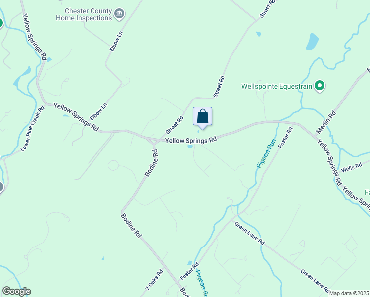 map of restaurants, bars, coffee shops, grocery stores, and more near 1179 Meredith Lane in Chester Springs