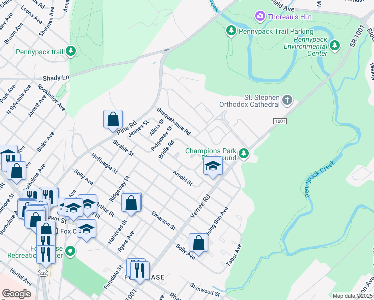 map of restaurants, bars, coffee shops, grocery stores, and more near 726 Bergen Street in Philadelphia