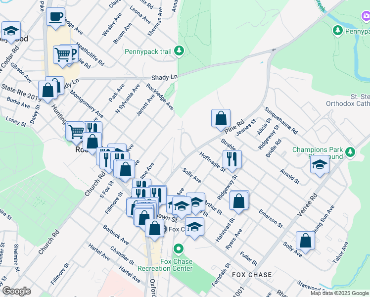 map of restaurants, bars, coffee shops, grocery stores, and more near in Philadelphia