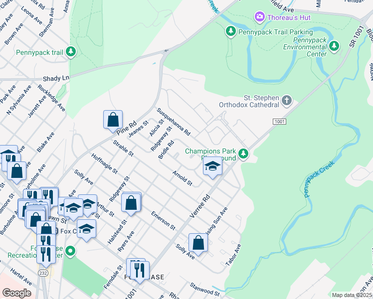 map of restaurants, bars, coffee shops, grocery stores, and more near 726 Bergen Street in Philadelphia