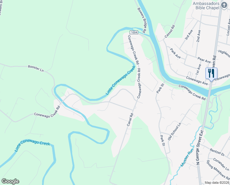 map of restaurants, bars, coffee shops, grocery stores, and more near 125 North Griffiths Lane in Manchester