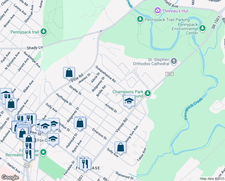 map of restaurants, bars, coffee shops, grocery stores, and more near 722 Bergen Street in Philadelphia