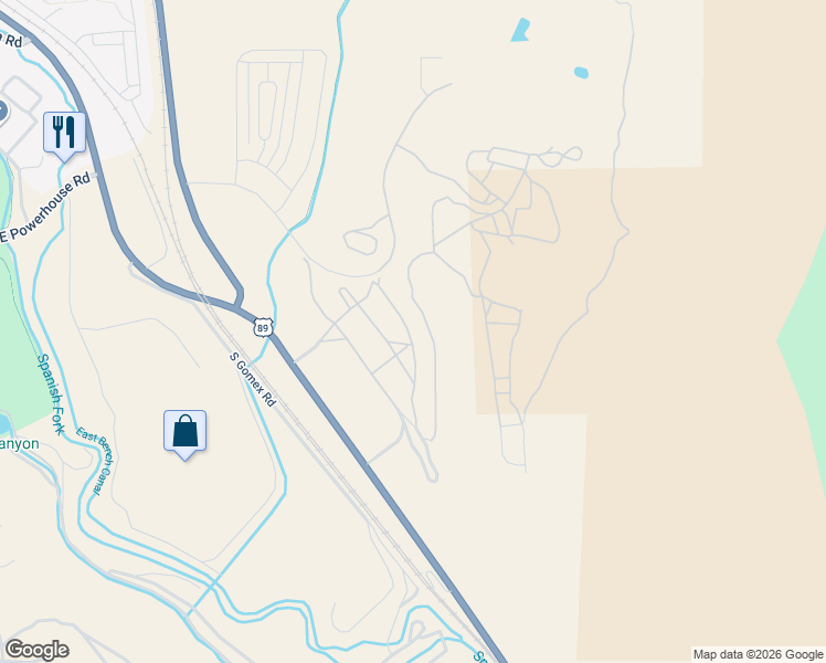 map of restaurants, bars, coffee shops, grocery stores, and more near 5294 South Acacia Drive in Spanish Fork
