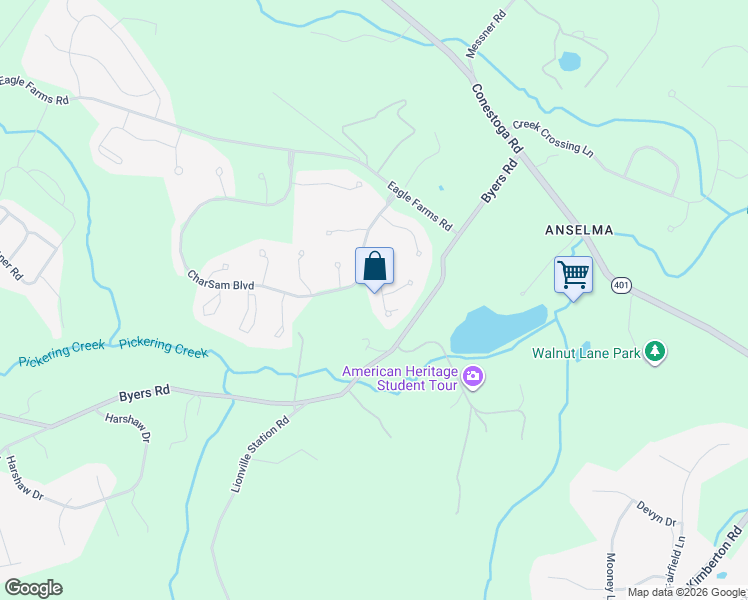 map of restaurants, bars, coffee shops, grocery stores, and more near 1212 Huntsman Way in Chester Springs