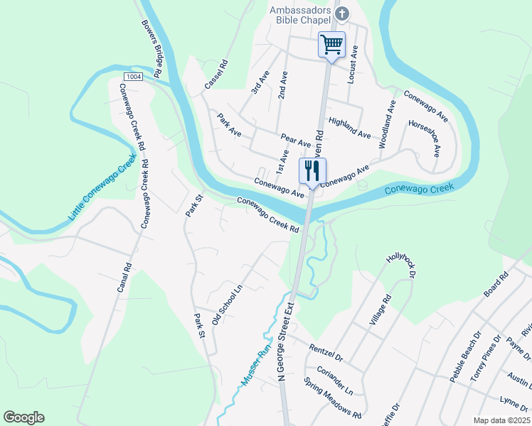 map of restaurants, bars, coffee shops, grocery stores, and more near 1830 Conewago Creek Rd in Manchester