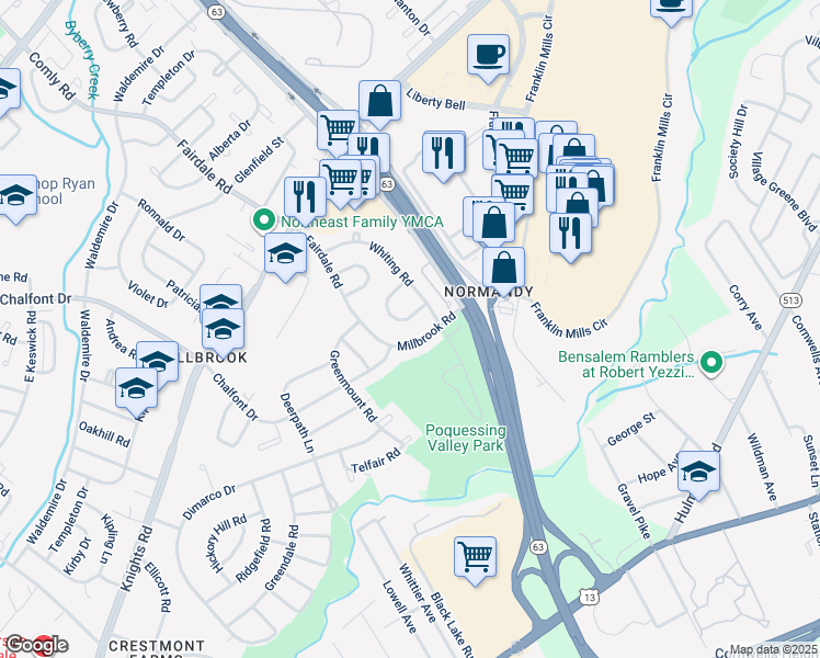 map of restaurants, bars, coffee shops, grocery stores, and more near 4266 Lawnside Road in Philadelphia