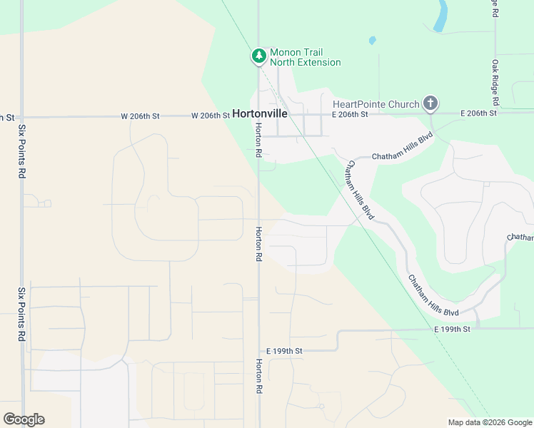 map of restaurants, bars, coffee shops, grocery stores, and more near 20385 Horton Road in Sheridan