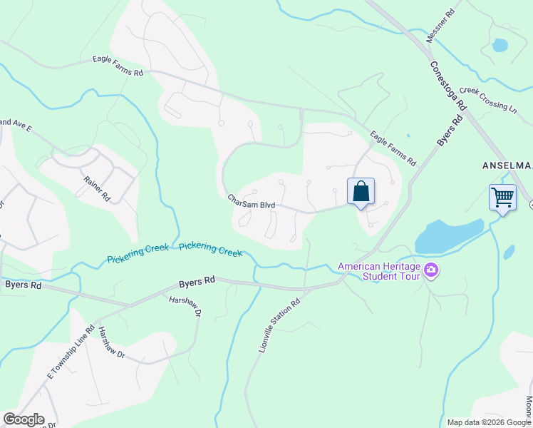 map of restaurants, bars, coffee shops, grocery stores, and more near 702 Jacques Circle in Chester Springs