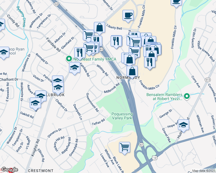 map of restaurants, bars, coffee shops, grocery stores, and more near 4268 Lawnside Road in Philadelphia