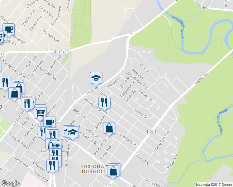 map of restaurants, bars, coffee shops, grocery stores, and more near 535 Arnold Street in Philadelphia