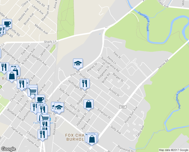 map of restaurants, bars, coffee shops, grocery stores, and more near 533 Arnold Street in Philadelphia