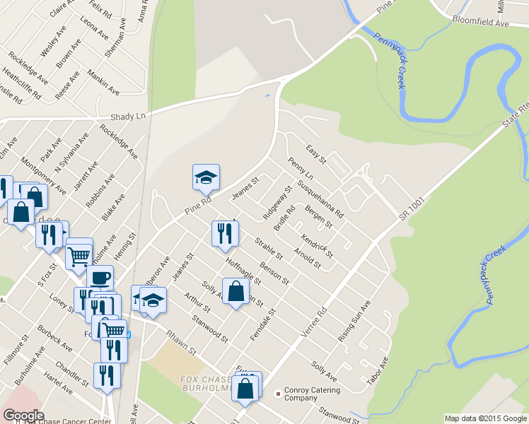 map of restaurants, bars, coffee shops, grocery stores, and more near 534 Kendrick Street in Philadelphia