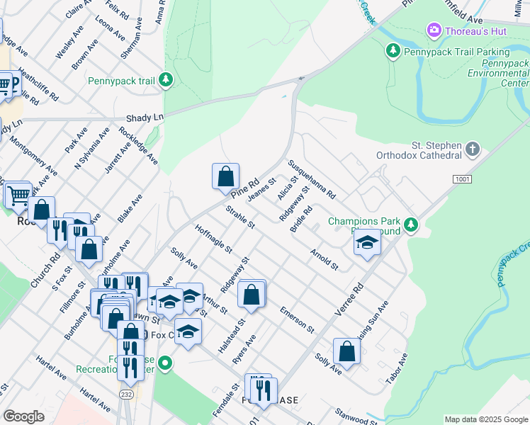 map of restaurants, bars, coffee shops, grocery stores, and more near 535 Arnold Street in Philadelphia