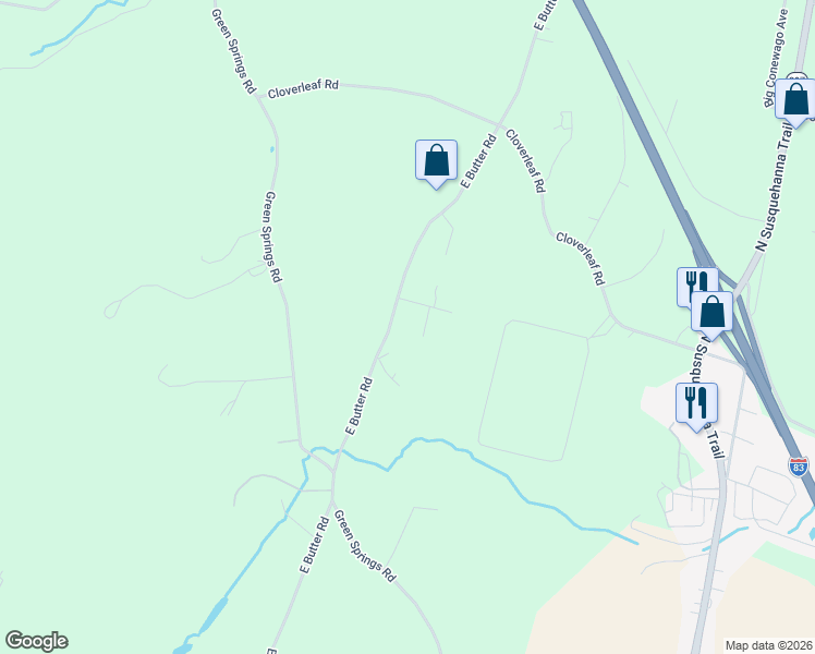 map of restaurants, bars, coffee shops, grocery stores, and more near 665 E Butter Rd in York