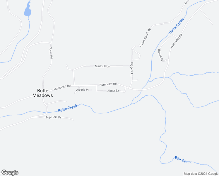 map of restaurants, bars, coffee shops, grocery stores, and more near 7580 Humboldt Road in Butte Meadows