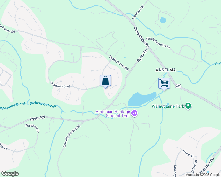 map of restaurants, bars, coffee shops, grocery stores, and more near 1411 Saddle Lane in Chester Springs