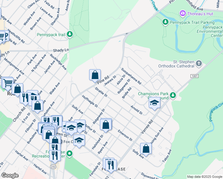 map of restaurants, bars, coffee shops, grocery stores, and more near 533 Arnold Street in Philadelphia