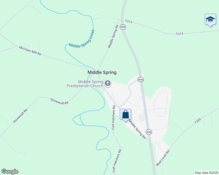 map of restaurants, bars, coffee shops, grocery stores, and more near 125 Middle Spring Road in Shippensburg