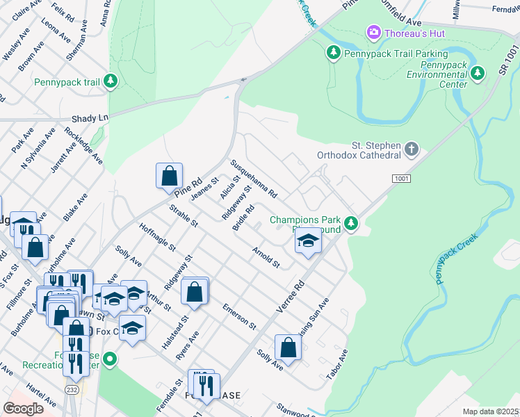 map of restaurants, bars, coffee shops, grocery stores, and more near 706 Bergen Street in Philadelphia