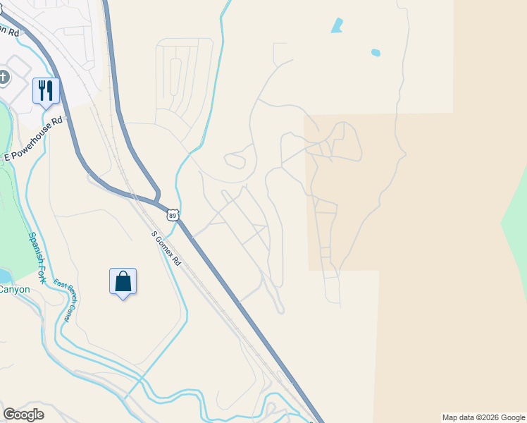 map of restaurants, bars, coffee shops, grocery stores, and more near 5264 South Acacia Drive in Spanish Fork