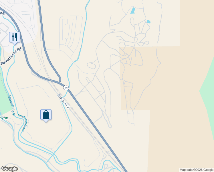 map of restaurants, bars, coffee shops, grocery stores, and more near 5287 South Acacia Drive in Spanish Fork
