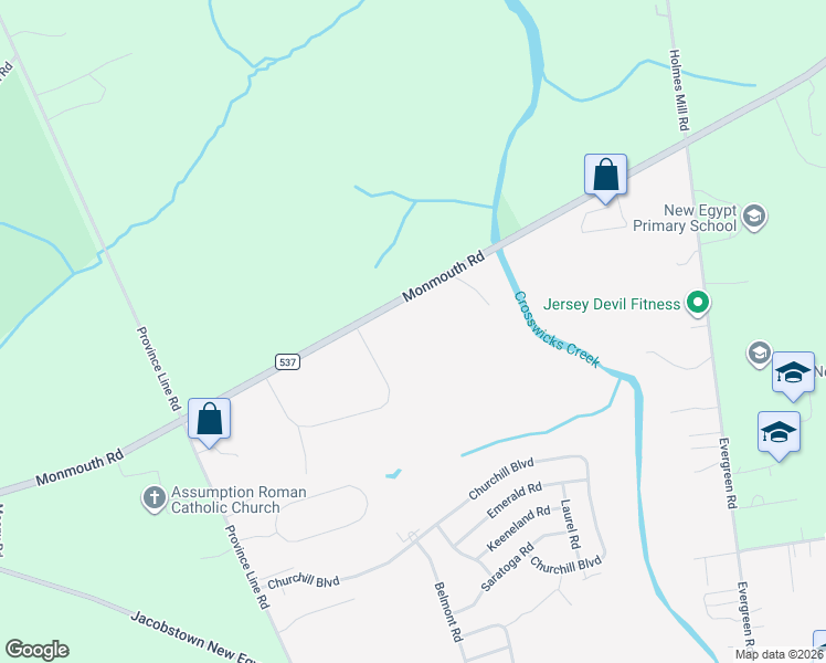 map of restaurants, bars, coffee shops, grocery stores, and more near 959 Monmouth Road in Allentown