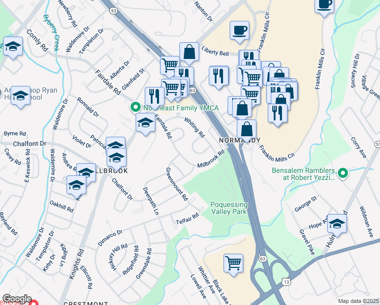 map of restaurants, bars, coffee shops, grocery stores, and more near 4236 Lawnside Road in Philadelphia