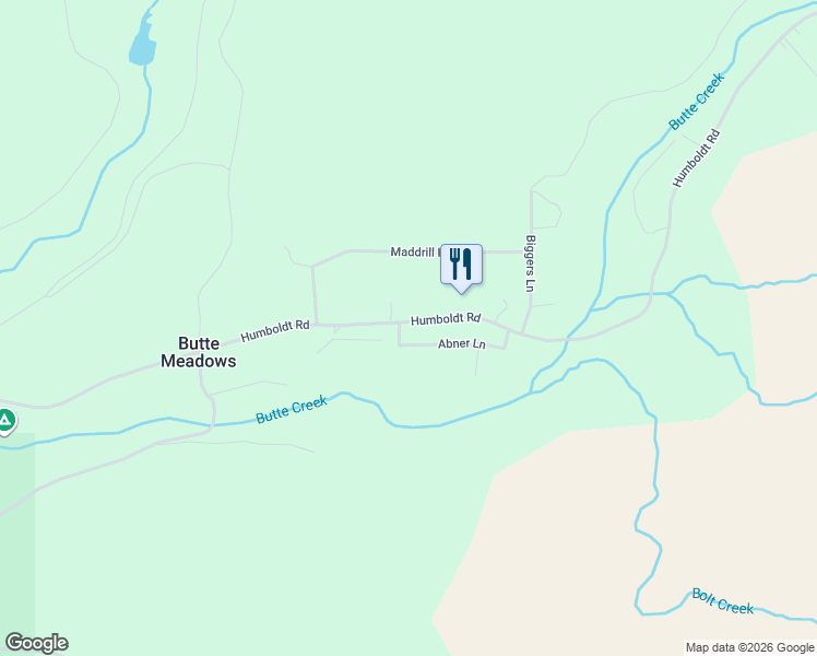 map of restaurants, bars, coffee shops, grocery stores, and more near 7554 Humboldt Road in Forest Ranch