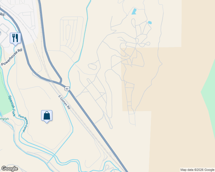 map of restaurants, bars, coffee shops, grocery stores, and more near 5275 South Acacia Drive in Spanish Fork