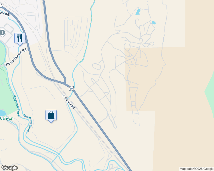 map of restaurants, bars, coffee shops, grocery stores, and more near 5250 South Acacia Drive in Spanish Fork