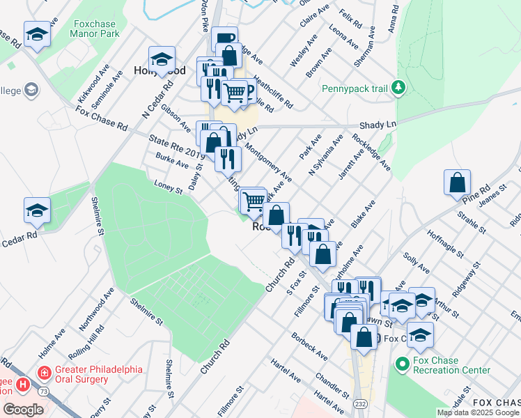 map of restaurants, bars, coffee shops, grocery stores, and more near in Rockledge
