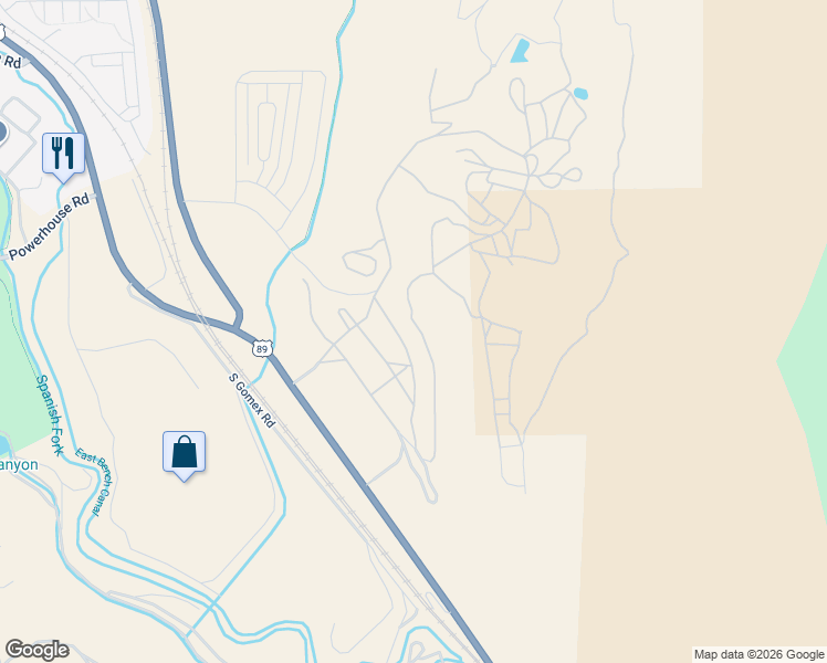 map of restaurants, bars, coffee shops, grocery stores, and more near 5261 South Acacia Drive in Spanish Fork