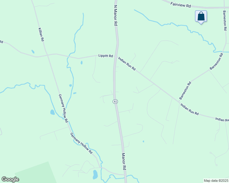 map of restaurants, bars, coffee shops, grocery stores, and more near 1274 North Manor Road in Honey Brook