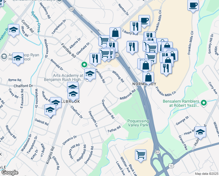 map of restaurants, bars, coffee shops, grocery stores, and more near 4200 Greenmount Road in Philadelphia