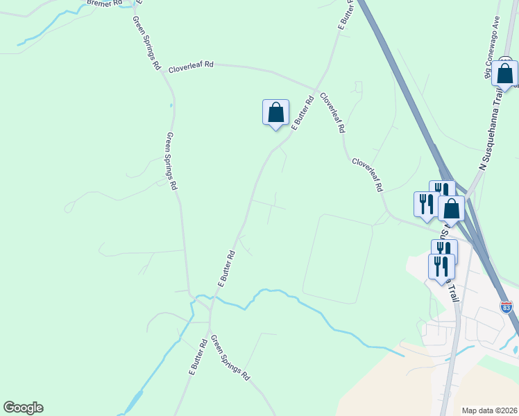 map of restaurants, bars, coffee shops, grocery stores, and more near 665 East Butter Road in York