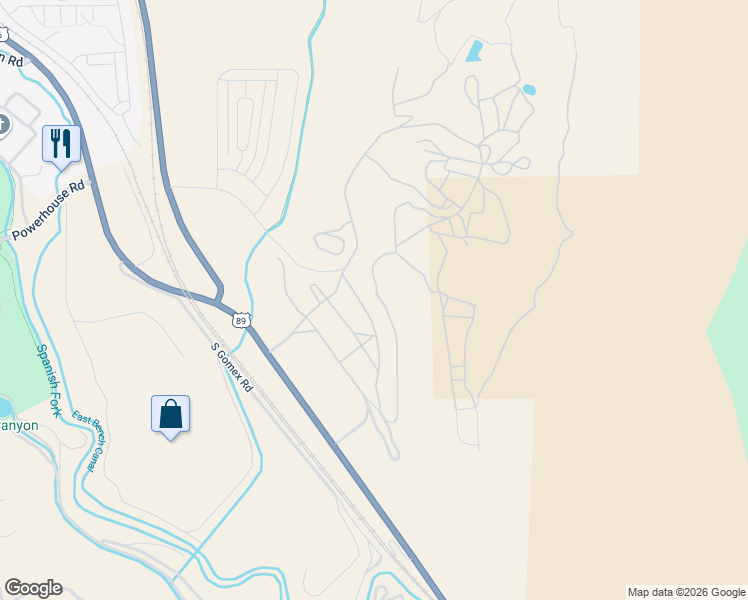 map of restaurants, bars, coffee shops, grocery stores, and more near 5245 South Acacia Drive in Spanish Fork