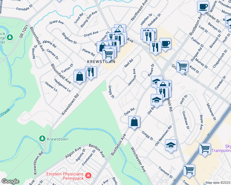 map of restaurants, bars, coffee shops, grocery stores, and more near 1510 Marcy Place in Philadelphia