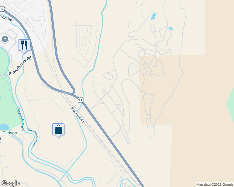 map of restaurants, bars, coffee shops, grocery stores, and more near 5218 South Acacia Drive in Spanish Fork