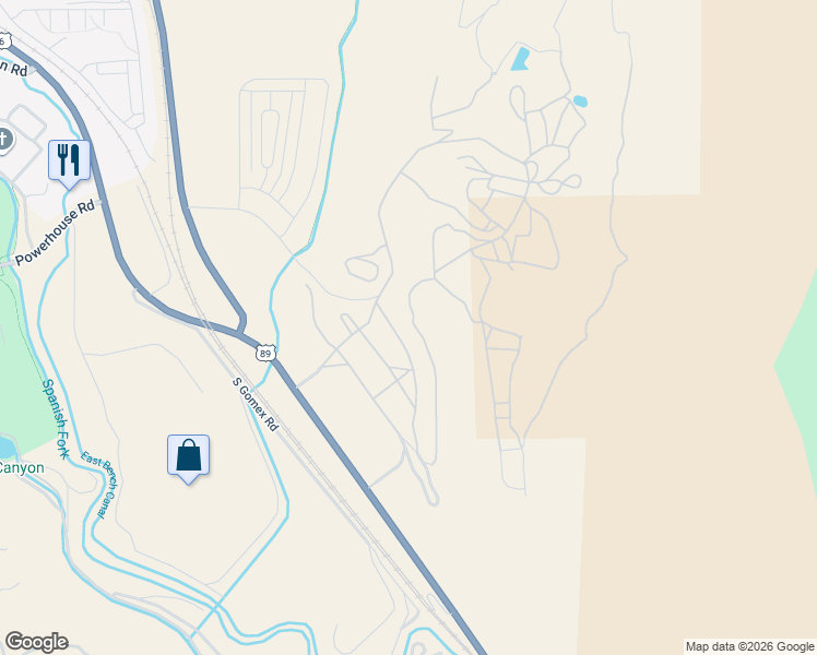 map of restaurants, bars, coffee shops, grocery stores, and more near 5233 South Acacia Drive in Spanish Fork