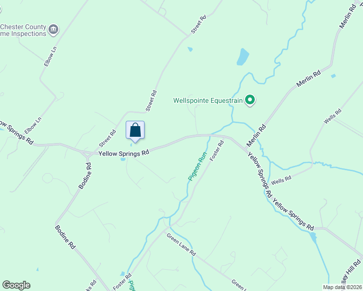 map of restaurants, bars, coffee shops, grocery stores, and more near 1104 Yellow Springs Road in Chester Springs