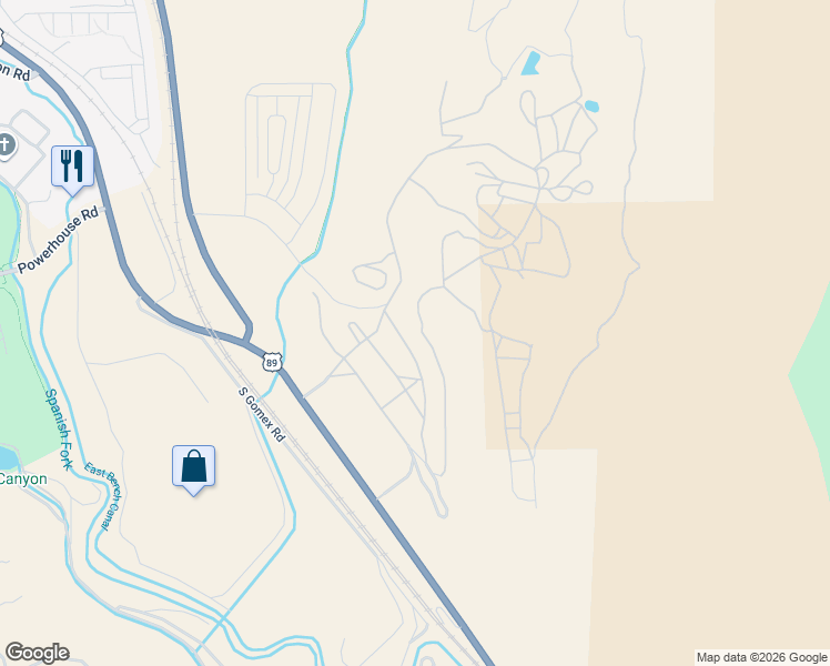 map of restaurants, bars, coffee shops, grocery stores, and more near 5225 South Acacia Drive in Spanish Fork